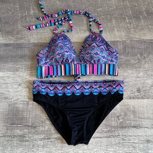 Swimsuits For All Fiesta Avenger Halter Bikini L 10/12 Top Full Coverage Briefs